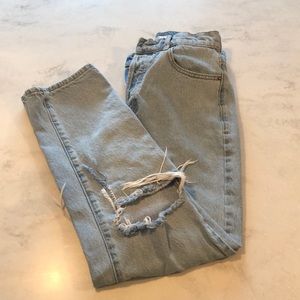 PACSUN ripped high rise straight jeans